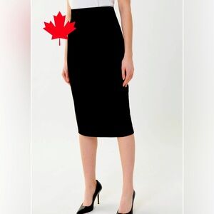 Vintage Joseph Ribkoff Black Knee-Length Pencil Skirt